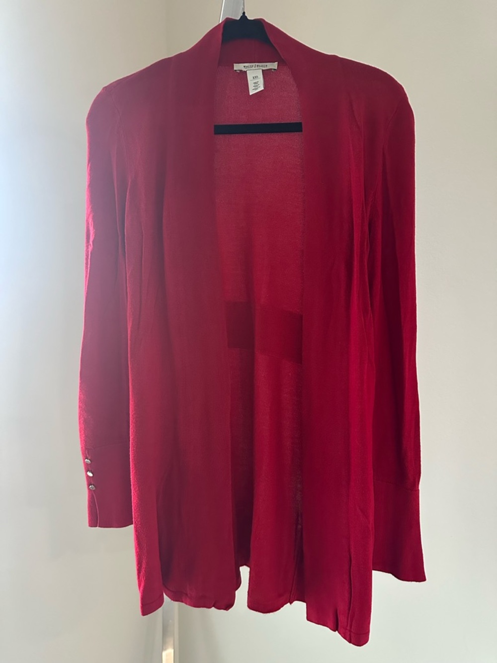 White House Black Market Red Open-Front Women's Cardigan Sweater